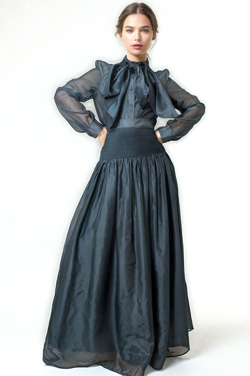 N by Nancy - Wholesale Top & Skirt Set - Women's - W5947 TIE NECK TOP / SKIRT SET0