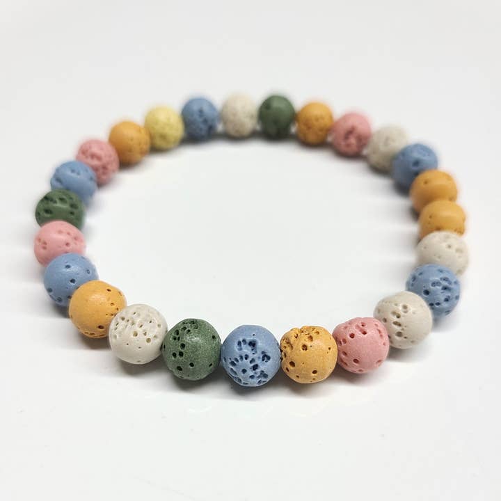 Lava Multi Colored Beaded Bracelets 8mm for wholesale by The Healing Sanctuary