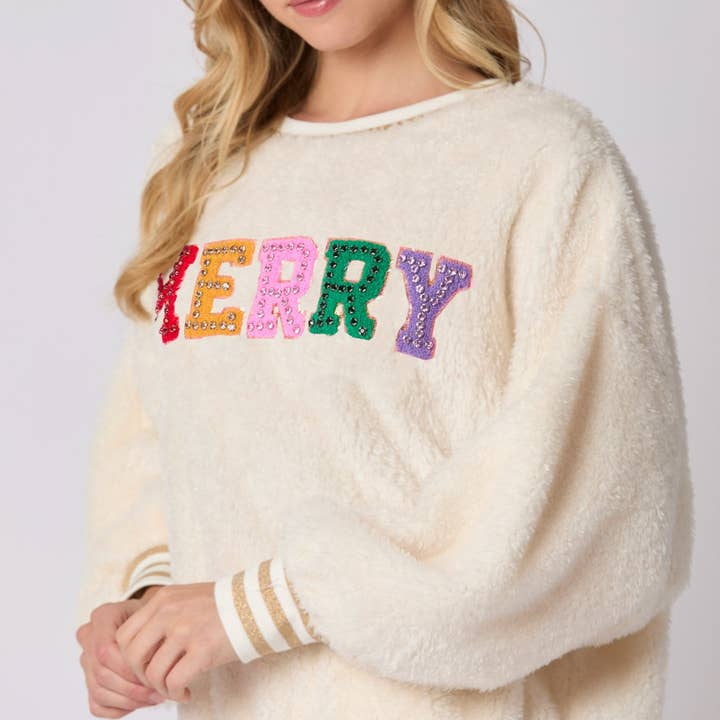 ChristmasGlitter Crew MidWeight Rosa Creme N5A026 por atacado de alberalkirk