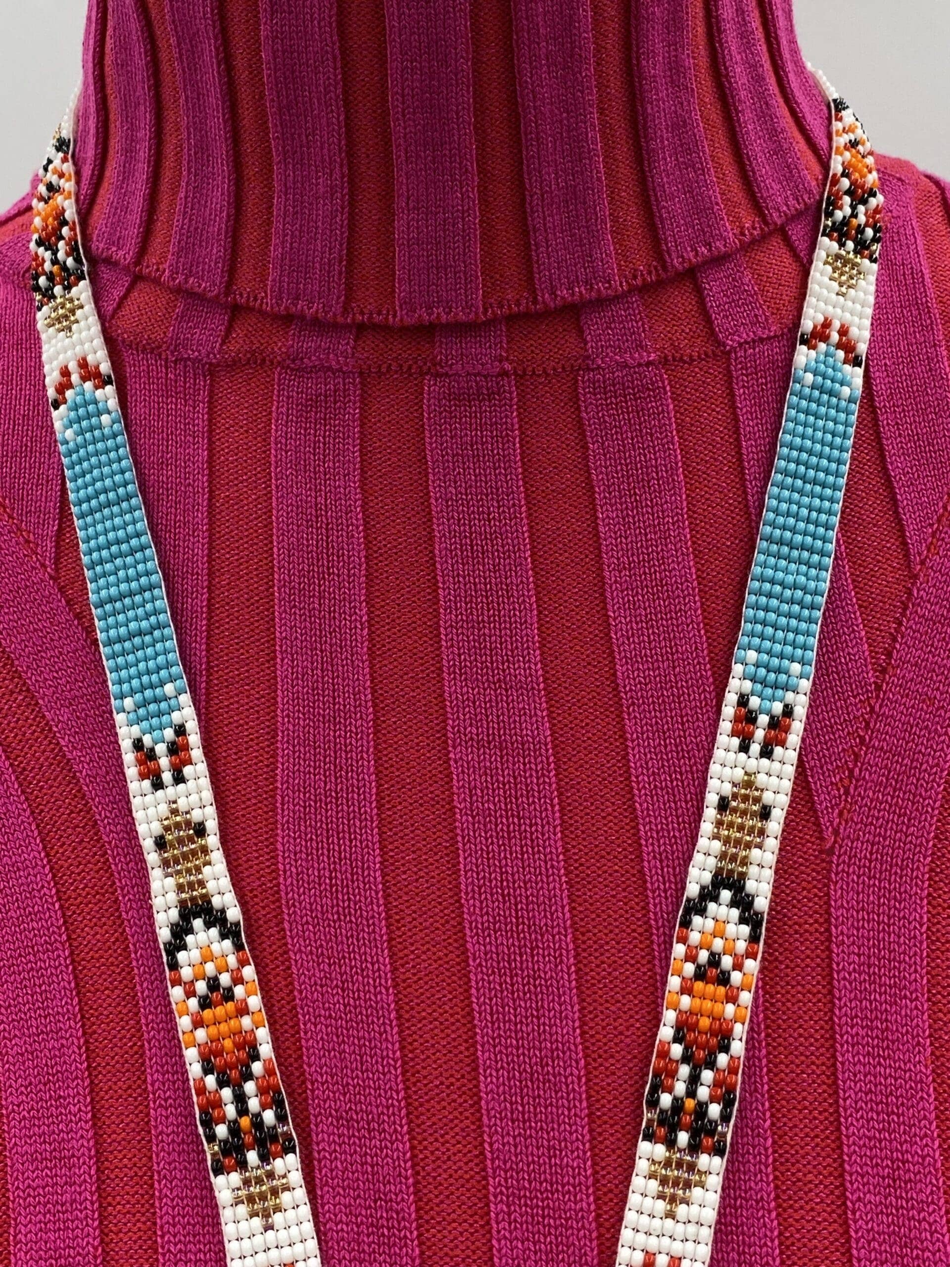 BEADS CORNER - Vendita all'ingrosso Cordino - Donna - Porta badge con cordino fatto a mano con perline a forma di tartaruga e perline blu.5