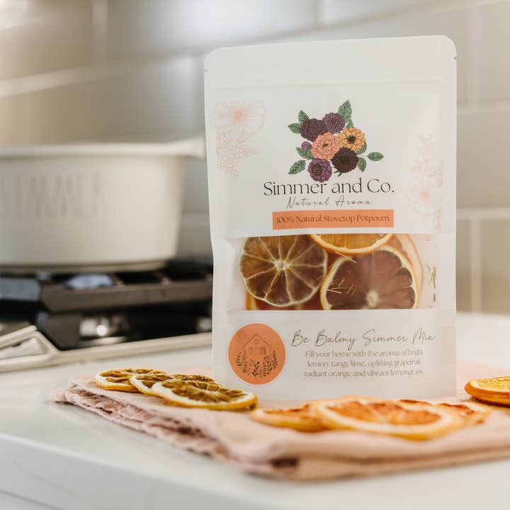 Vær Balmy Simmer Pot Mix, Naturlig Citruslund Aroma for engroshandel hos Simmer and Co Natural Aroma