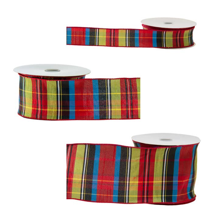 Jacobson - Wholesale Ribbon - Gift Wrapping - 20YD - Tartan Pattern Ribbon - Wired Edge1