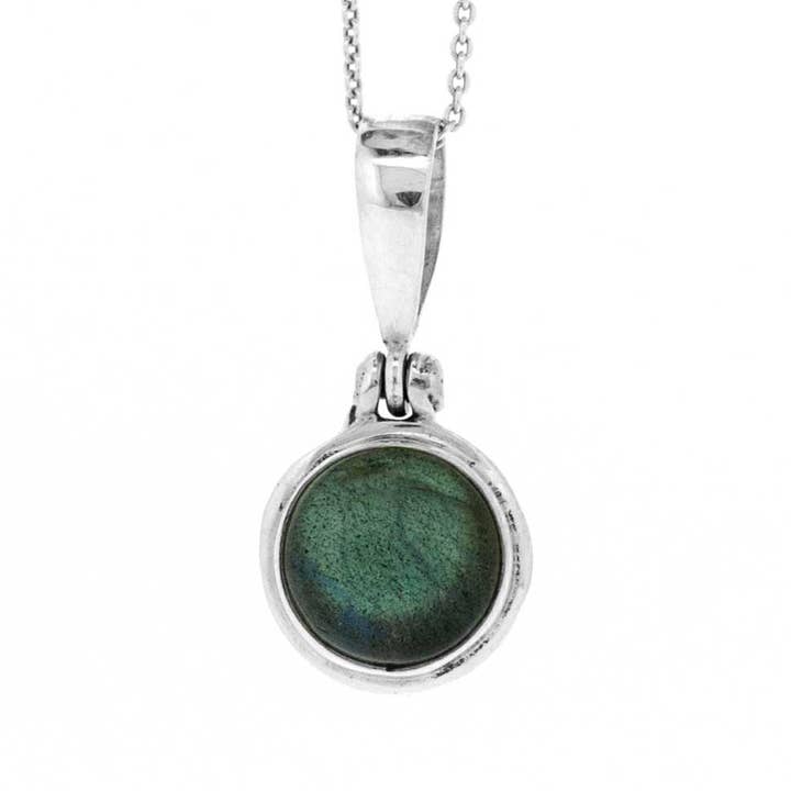 Labradorite Double Set Pendant with 18" Trace Chain and Box for wholesale by Nova Silver