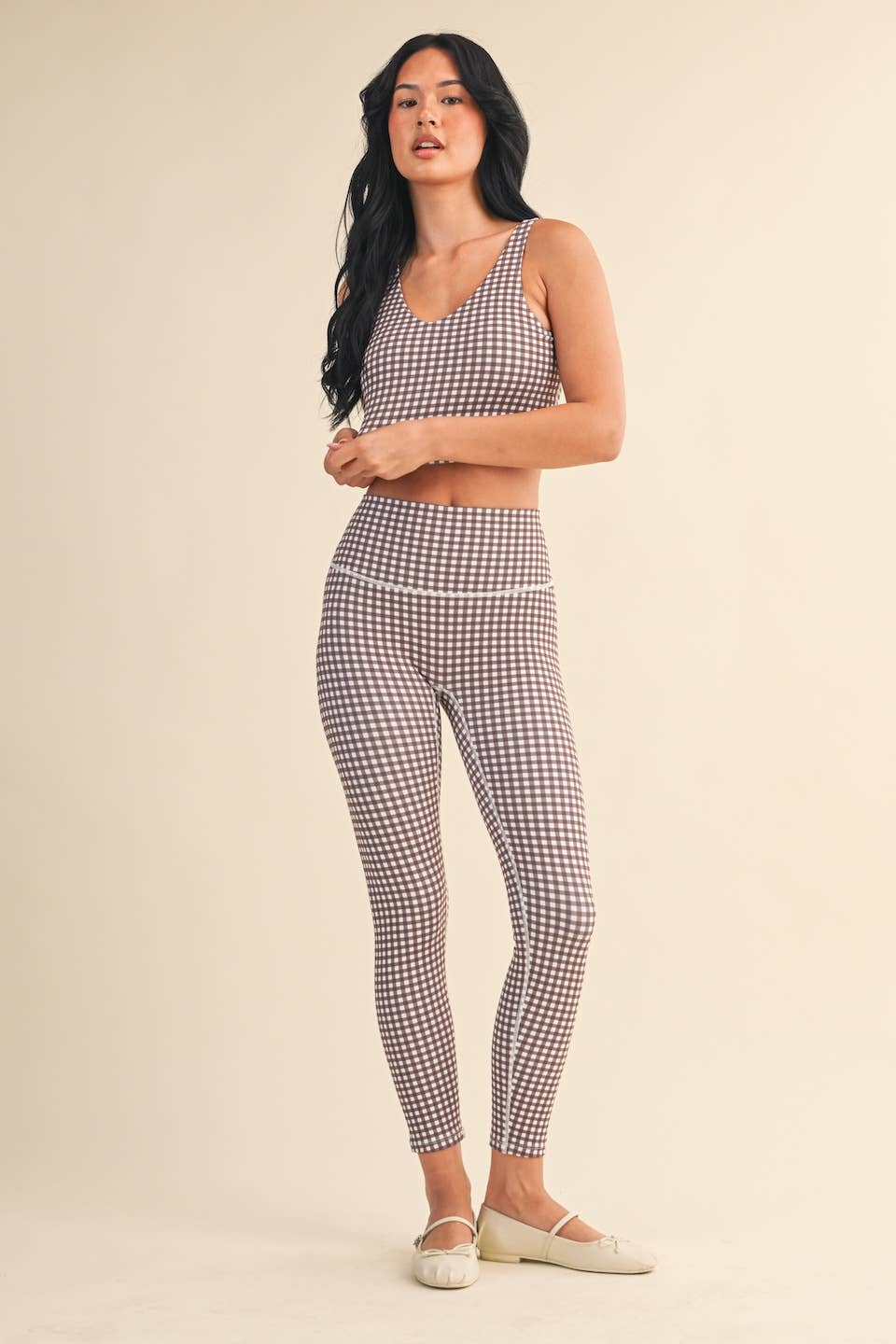 KIMBERLY C - Wholesale Sports Bra - Women's - Gingham Print Aligned Performance Cropped Tank Top27