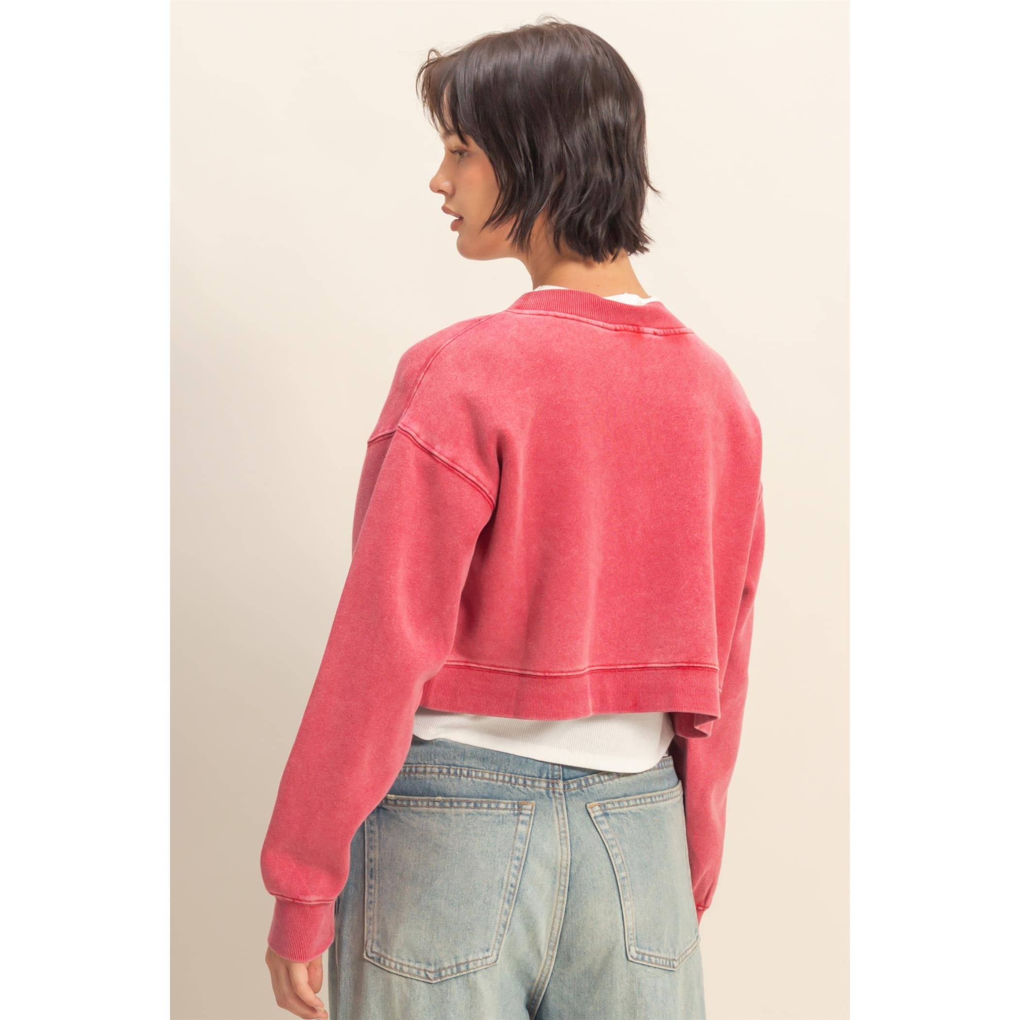 Double Zero - Wholesale Cardigan - Women's - Washed French Terry Cropped Cardigan25