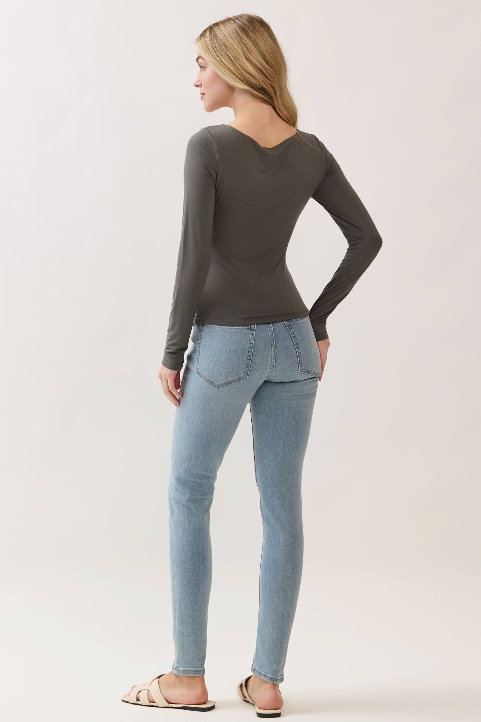 Final Touch - Wholesale Knit Top - Women's - Double Layer Square Neck Long Sleeve Top - VT1710945