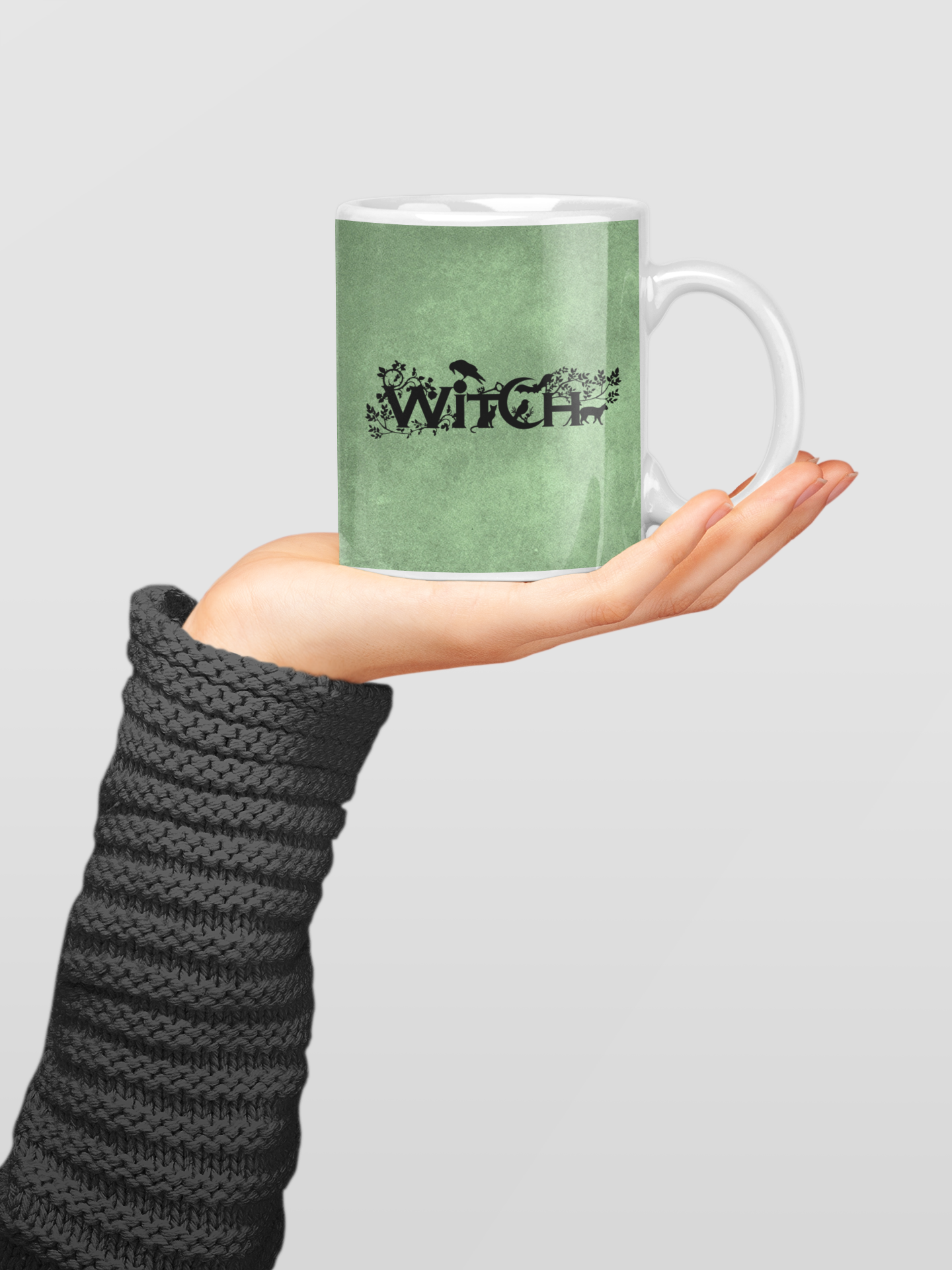 Eye of Toad, LLC - Wholesale Coffee Mug - Soft Pink or Warm Green “Witch" 11 oz Coffee Mug4