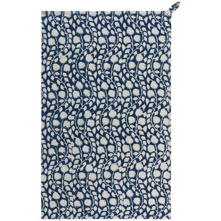 Vinebloom Block Print Dishtowel for wholesale by Danica Heirloom