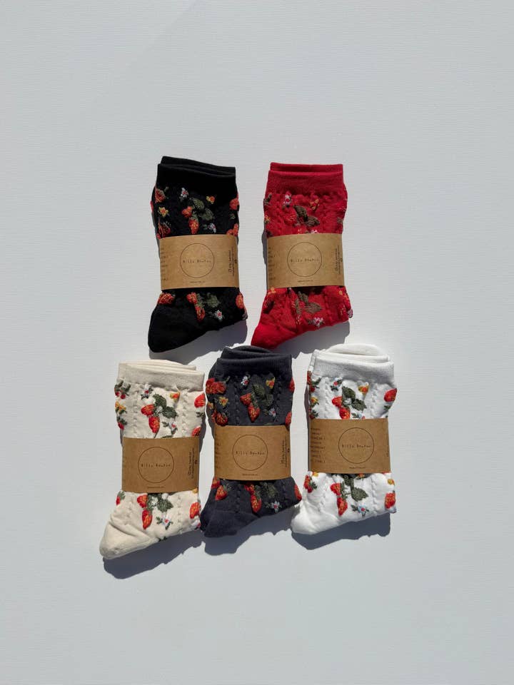 Billy Bamboo - Wholesale Socks - Women's - STRAWBERRIES SOCKS23