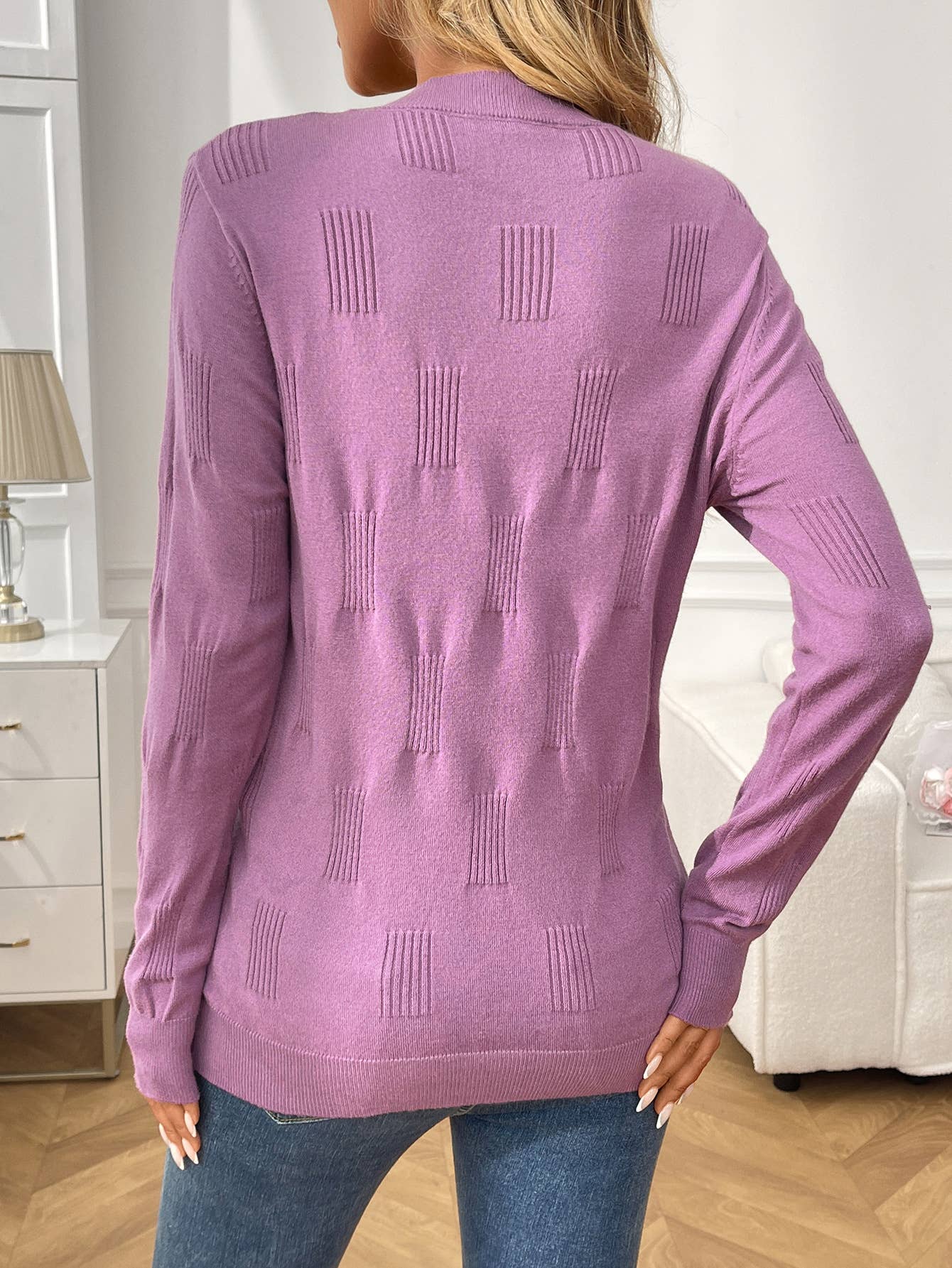 Lily Clothing - Vente Pull en maille – femme - Pull tricoté uni à col rond4