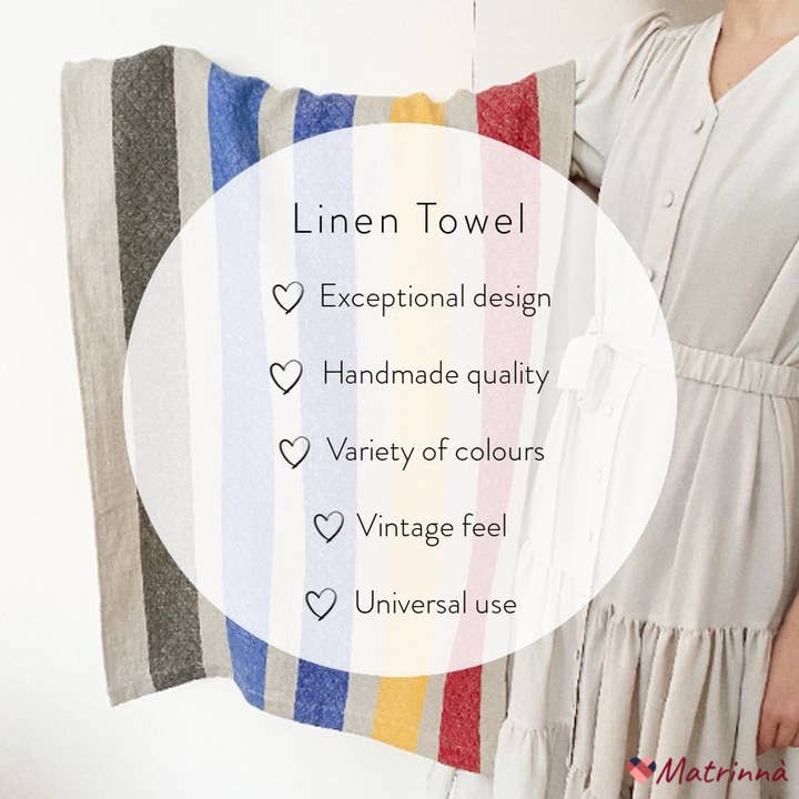Matrinna – wholesale Strandhandduk – Färgglad randig linne strandhandduk, spa-lakan