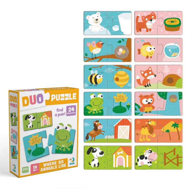 Puzzle classique pour tout-petits - Maisons d'animaux 24 pièces pour la vente par DoDo Brand
