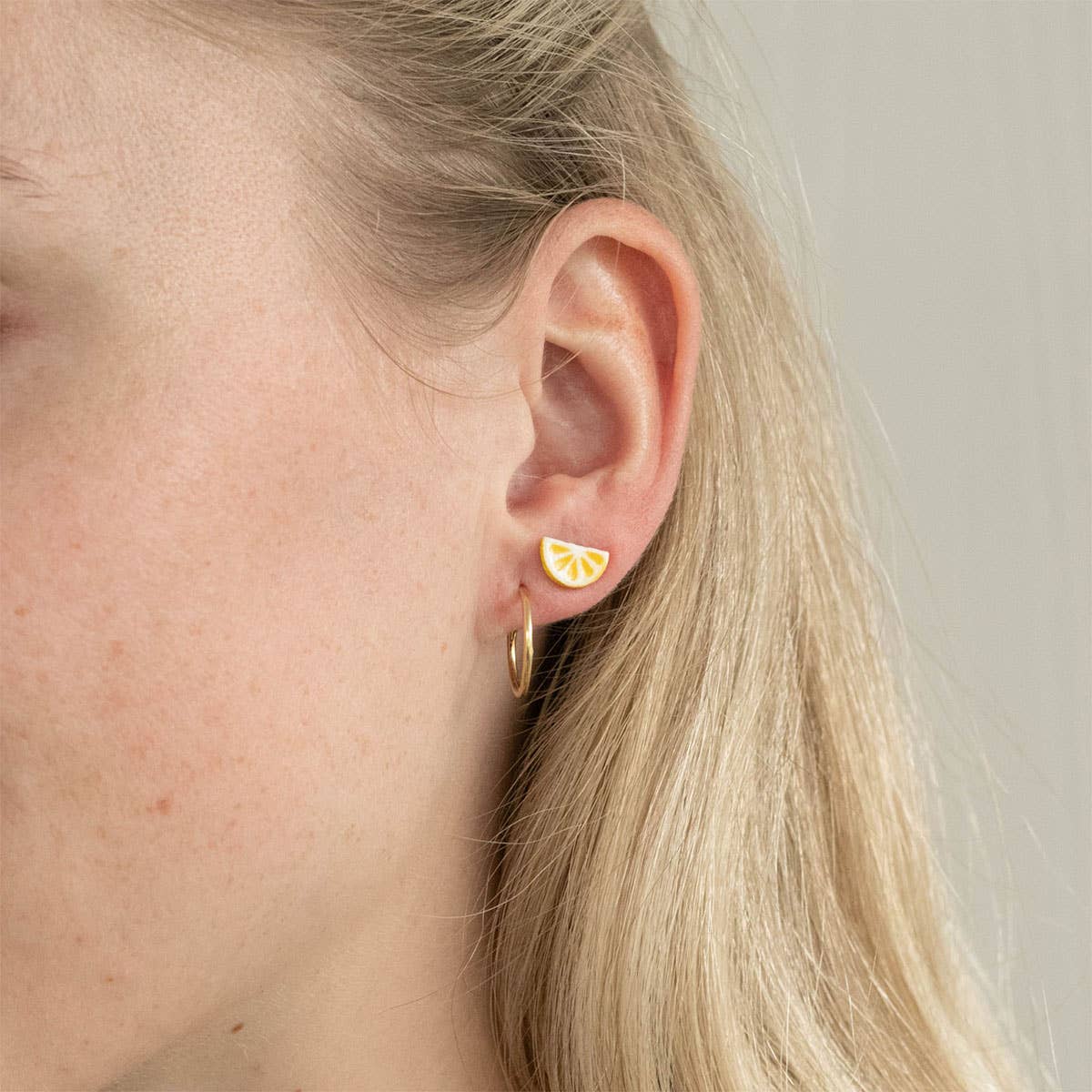 La Petite Épicerie - Wholesale Ear Jackets/Climbers - Porcelain earrings - Lemon1