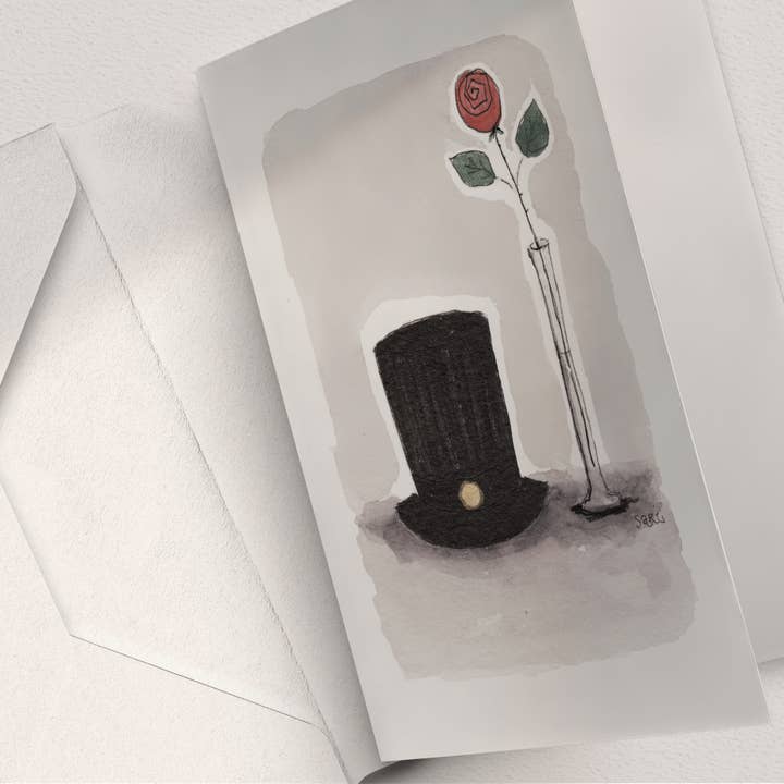 Doktorshatt och en röd ros för wholesale av Sari's ArtWork