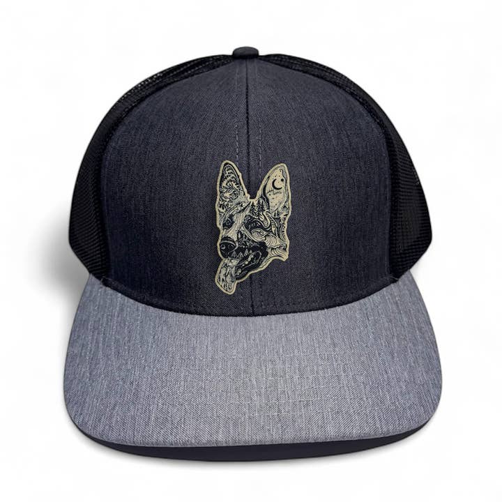 German Shepherd GSD Trucker hat pick your hat color for wholesale by Wild Slice Designs