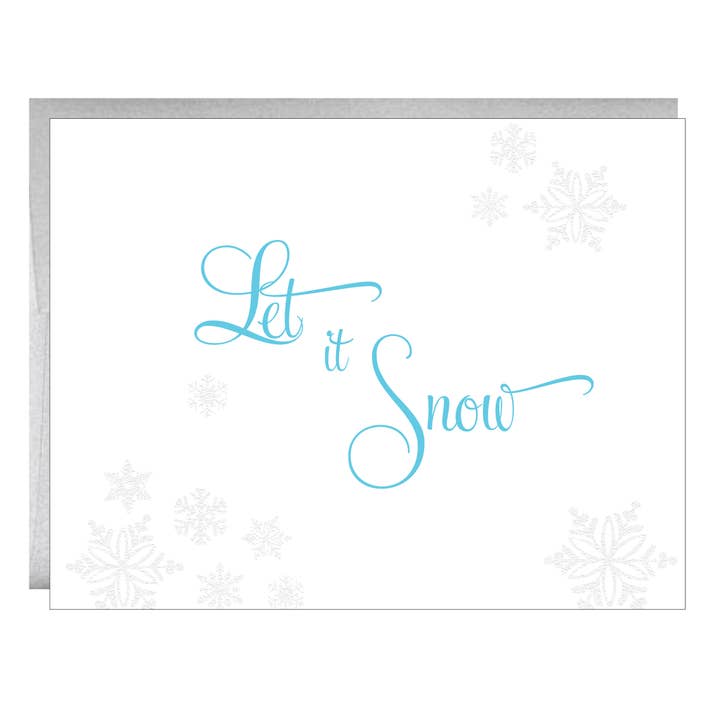 Let it Snow Letterpress Holiday Greeting Card for wholesale by Idea Chic