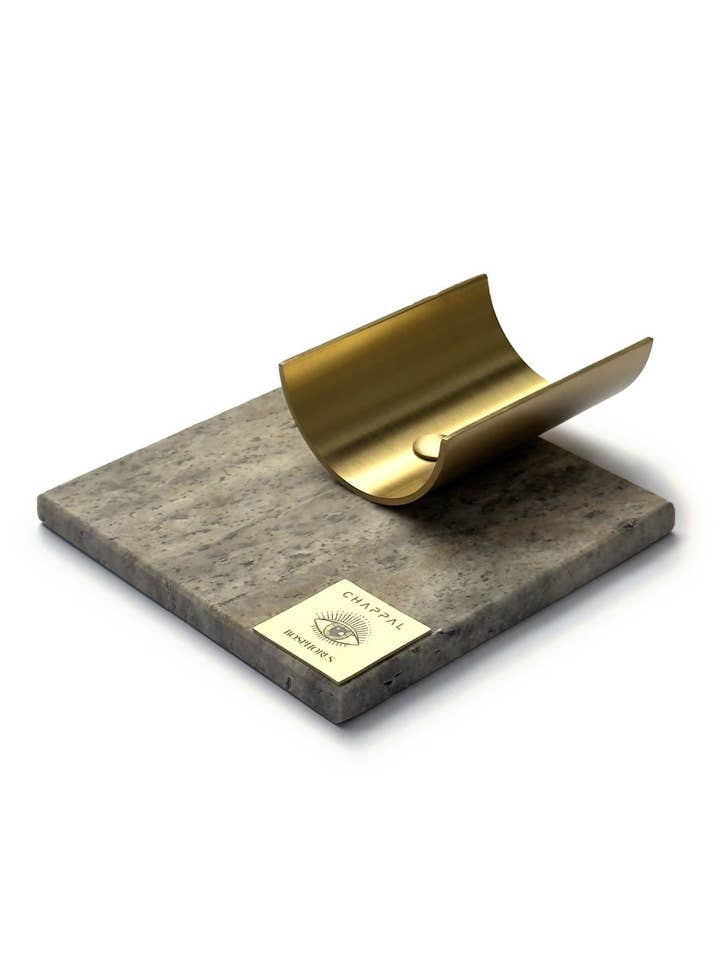 Bosphorus Ottone Travertino Incensiere per la vendita all'ingrosso da parte di Chappal