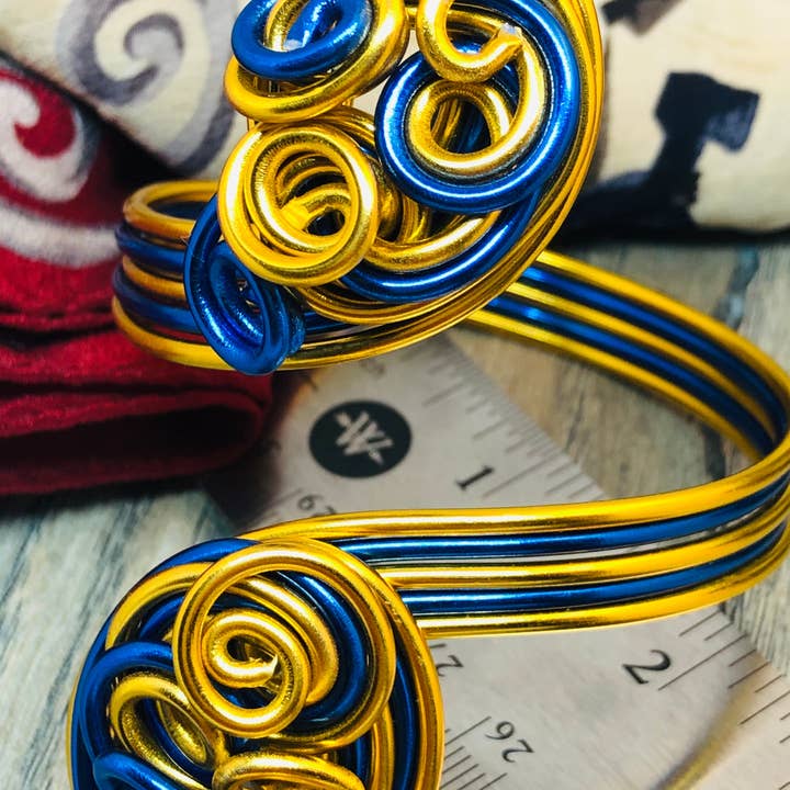 Jewelry With Me - Wholesale Cuff Bracelet - Sigma Gamma Rho Blue and Gold Cuff Bracelet2