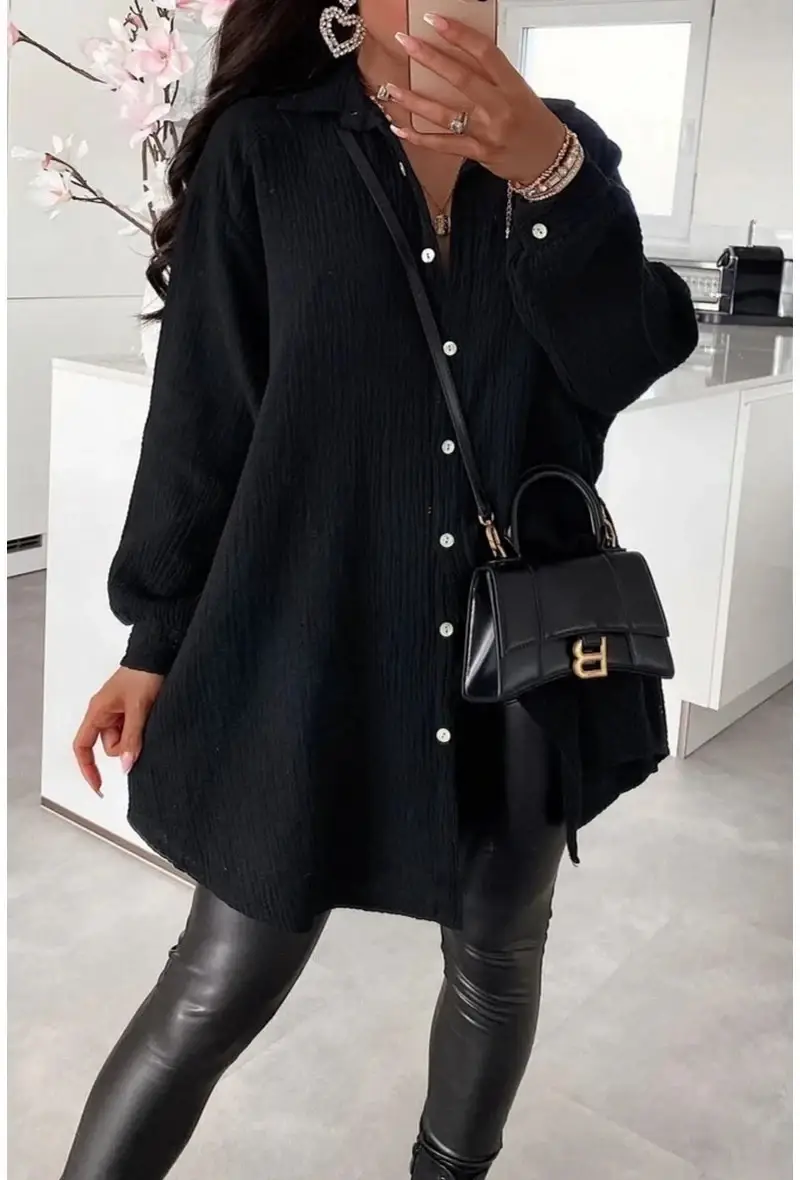 ESTEE BROWN - Wholesale Button Down Shirt - Women's - Cotton gauze shirt dress - 75569