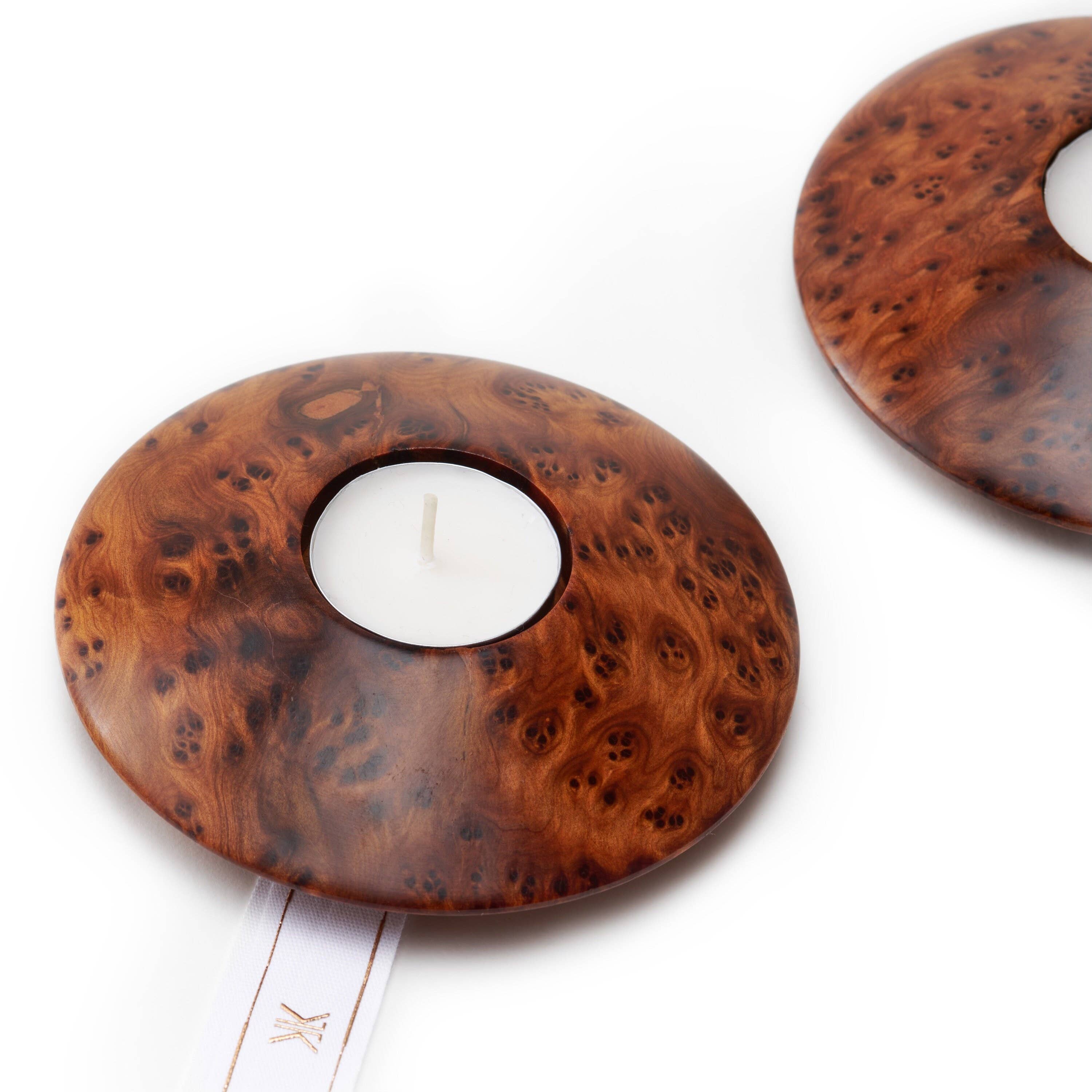 Yemma Goods - Wholesale Candle Holder - Set Of 2 Thuya Wood Burl Tea-Light Candle Holder2