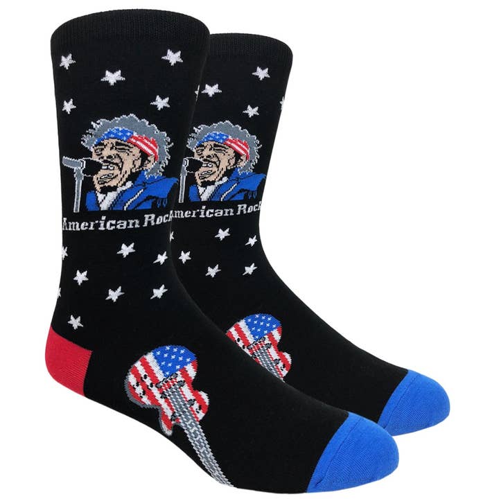 FineFit Fun Novelty Sokken voor heren - American Rock (zwart) voor wholesale door Finefit