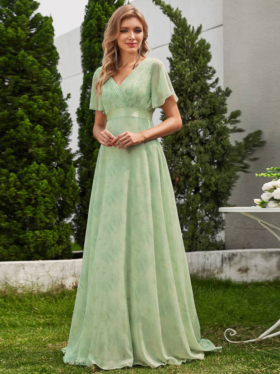 Ever-Pretty - Vendita all'ingrosso Abito da sera - Donna - Abito da damigella in chiffon con doppio scollo a V e volant83