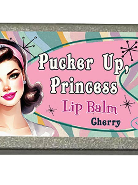 Lip Balm Tin, Cherry, Pucker up Princess for wholesale by Sassy Talkin