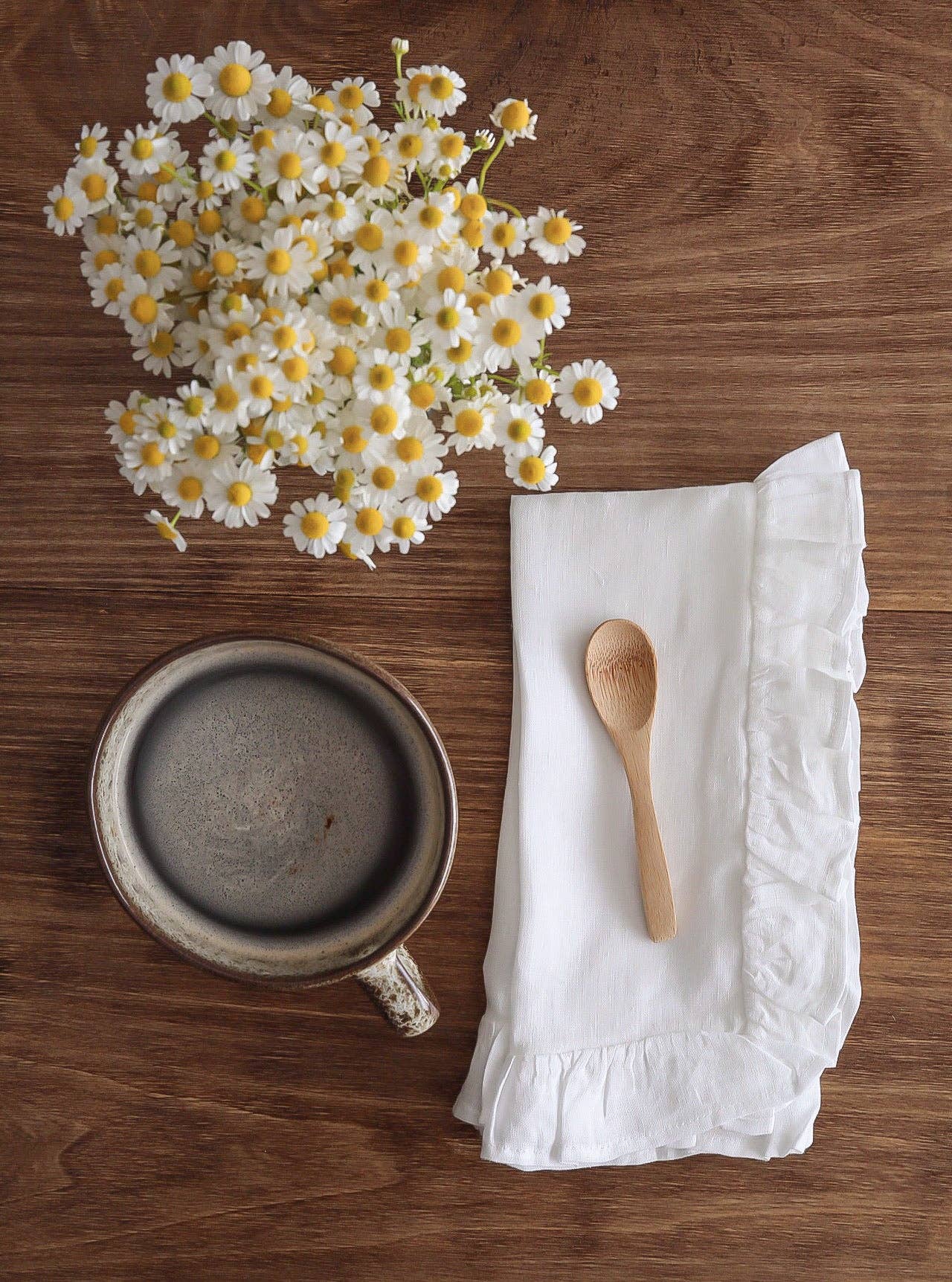 Mariaida Home – wholesale Dinner & cloth napkin – Linen Guardanapa with White Leaf0