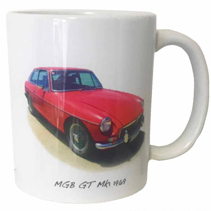 MGB GT Mk1 1969 (Red) - 11oz Printed Ceramic Mug for wholesale by Witherden's Workshop
