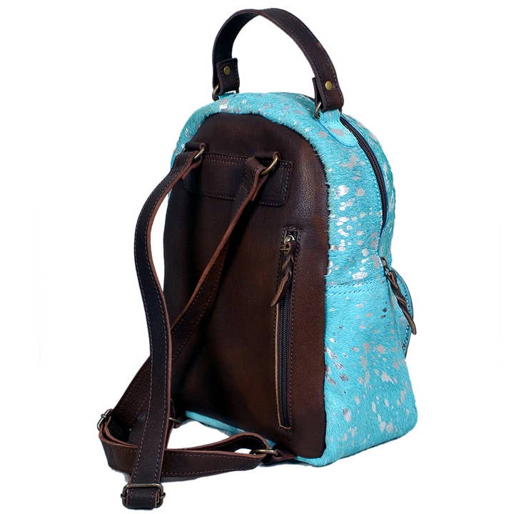 LS Western - Wholesale Backpack – Women's - ADBGS156 Natural Cowhide Leather Backpack with Hand-Tooled Floral Pocket - Western Style17