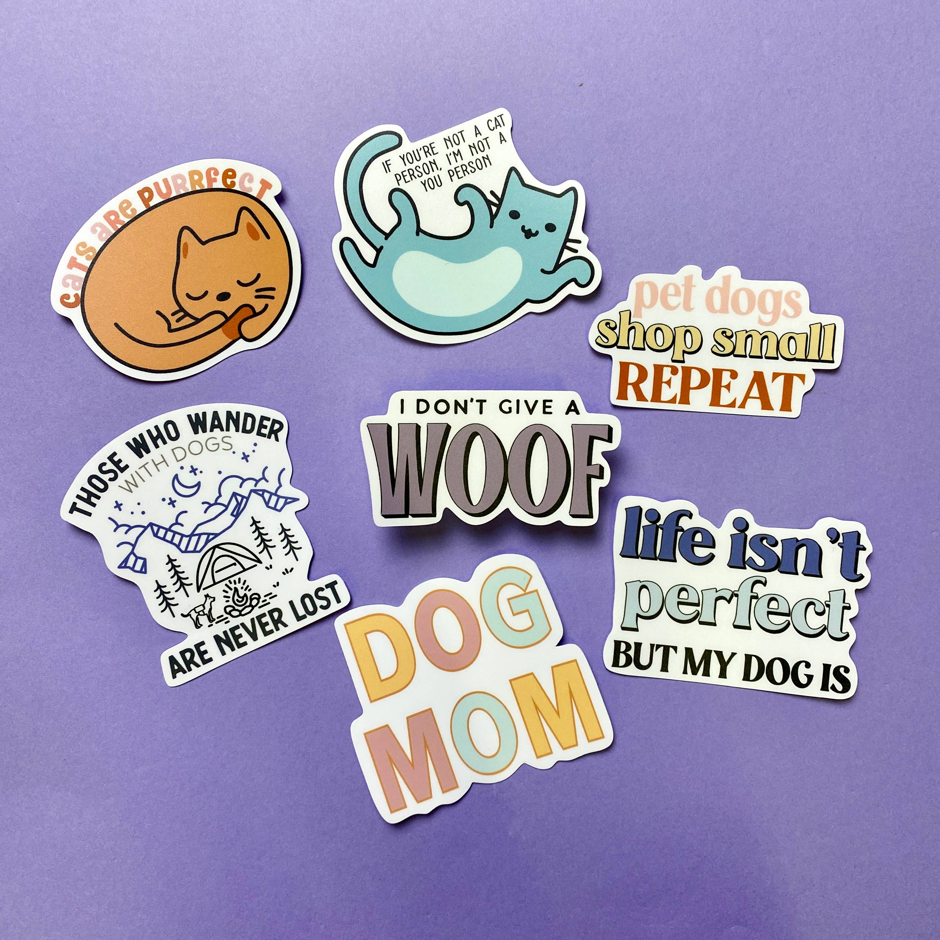 The Dapper Paw - Wholesale Sticker - I Don't Give a Woof, Dog Lover Die Cut Sticker1
