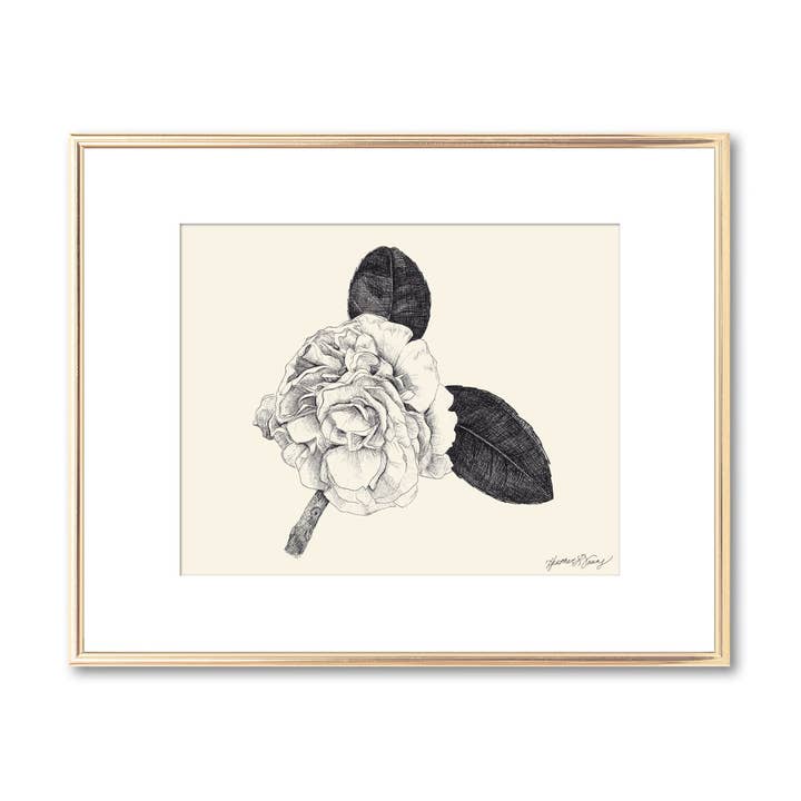 Camellia Flower Blossom Botanical Print for wholesale by Fly Young Studio