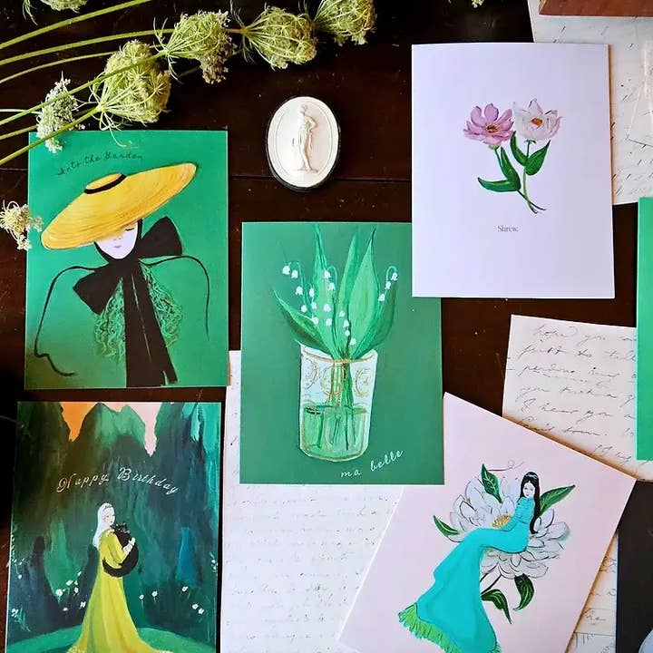 JANET HILL STUDIO - Wholesale Everyday Greeting Card - Dainties. Botanical Flower Card.