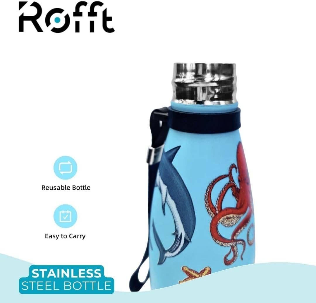 ROFFT USA LLC - Wholesale Water Bottle - 20 oz Insulated Water Bottle - Leak Proof, Stainless Steel, Thermo Bottle for Hot and Cold Drinks, Double Wall Insulation, Portable Water Flask for Travel, Outdoor7