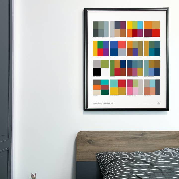 iconsUSA – Engroshandel Plakat – „CapCity Variationer No. 1" farve blok plakat