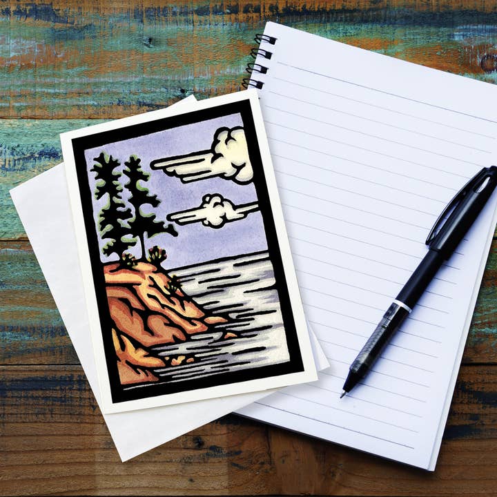 Sarah Angst Art - Wholesale Everyday Greeting Card - Greeting Card Rocky Shore