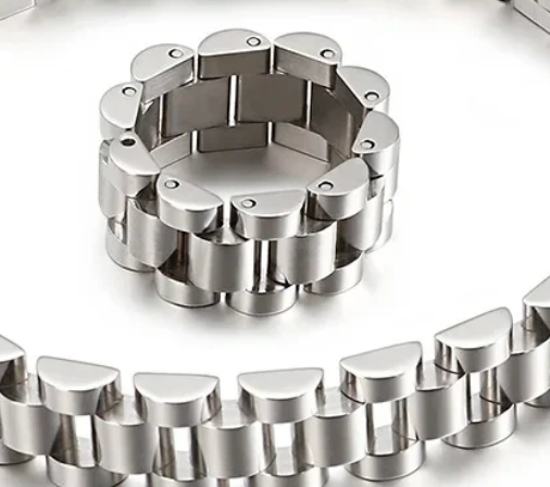 HoopLa - Wholesale Chain Ring - Roll X- Watch band Ring- Stainless steel 14K2