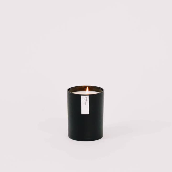 Calyan Wax Co. - Wholesale Jar/Filled Candle - Musk + Teakwood - Matte Black Tumbler Soy Candle3