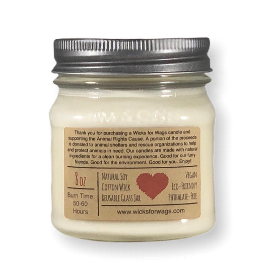 Wicks for Wags - Wholesale Jar/Filled Candle - Sweet Cream + Cardamom | Fall + Winter | 8 oz Soy Candle 1