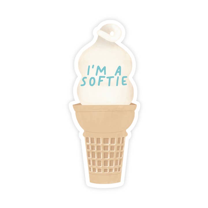 I'm A Softie Ice Cream - Vinyl Sticker for wholesale by Simple Whimsy