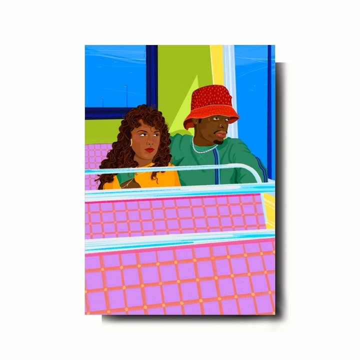 Illustrerad väggkonsttryck - På bussen för wholesale av Emily Palmer Illustration