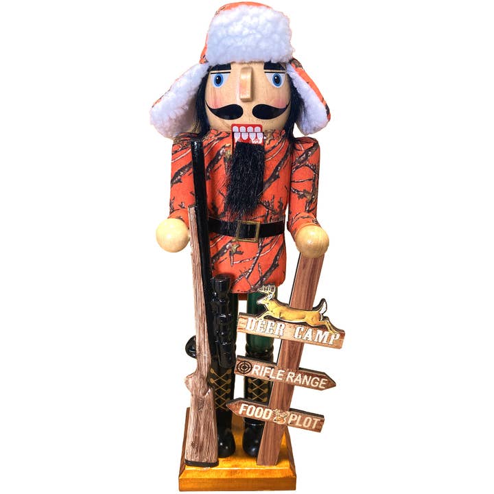 14" Deer Camp Nutcracker for wholesale by Santa’s Workshop Inc.