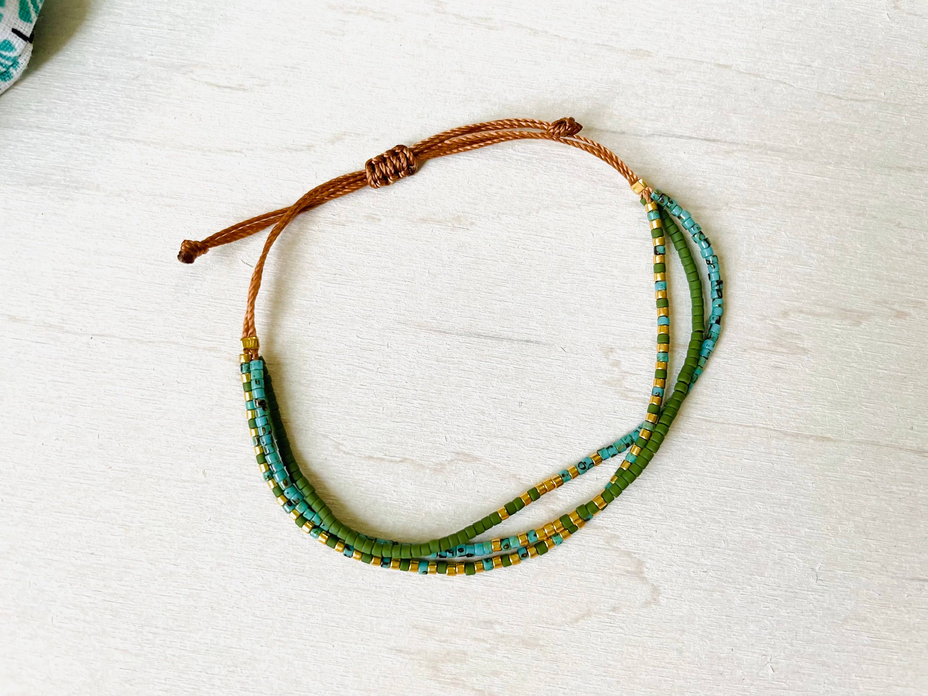 Atelline - Wholesale Beaded Bracelet - Adjustable Miyuki Pearl Bracelet in Nylon, Rocaille2