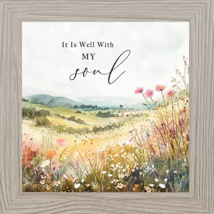 Summer Snow Art - Wholesale Sign - It is Well With My Soul Floral Flower Inspirational Art Sig2