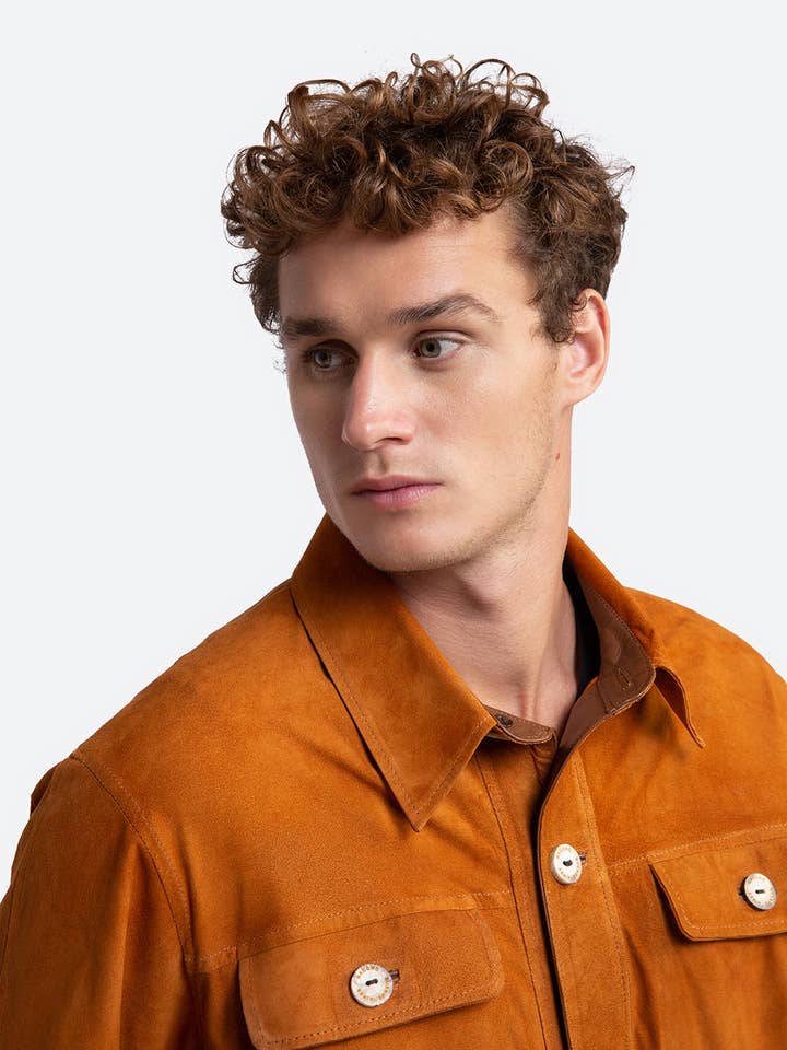 Gaucho Buenos Aires - Wholesale Shirt Jacket/Shacket - Men's - Sandro Suede Overshirt in Cognac5
