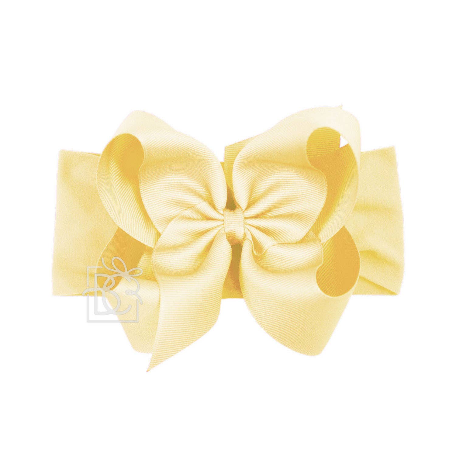 Beyond Creations, LLC - Wholesale Fashion Headband - Kids - WIDE PANTYHOSE HEADBAND W/CLASSIC GROSGRAIN BOW40