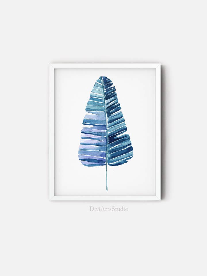 Banana Leaf Watercolour Art Print for wholesale by DiviArts Studio