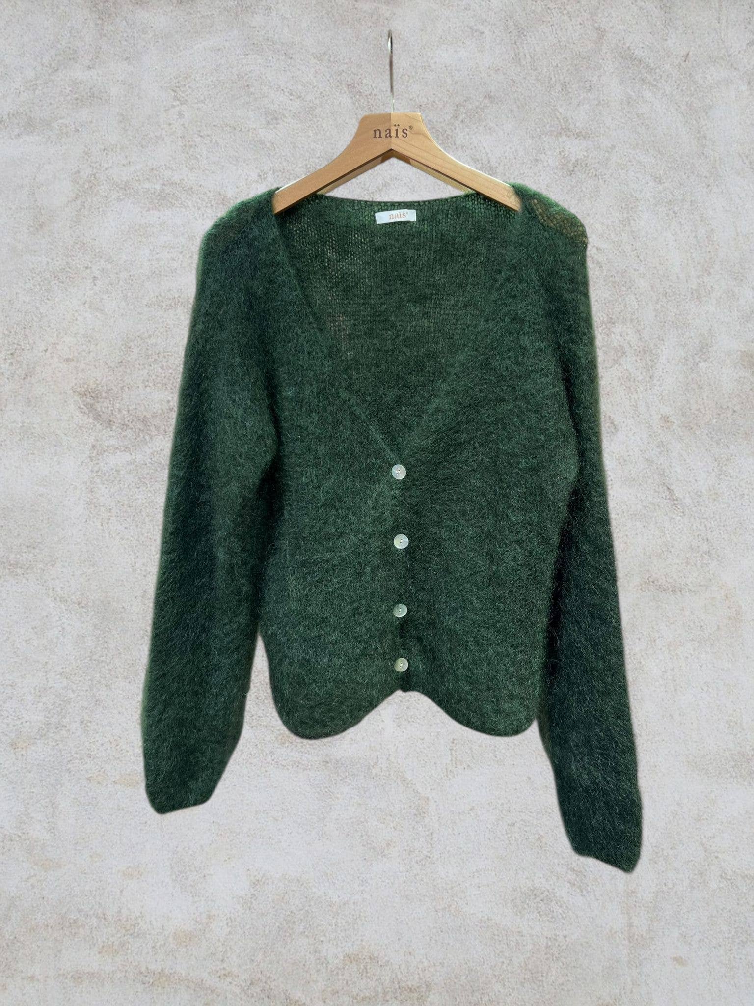 NAÏS PARIS – wholesale Cardigan – Women’s – V-neck cardigan with long sleeves in 80% kid mohair2