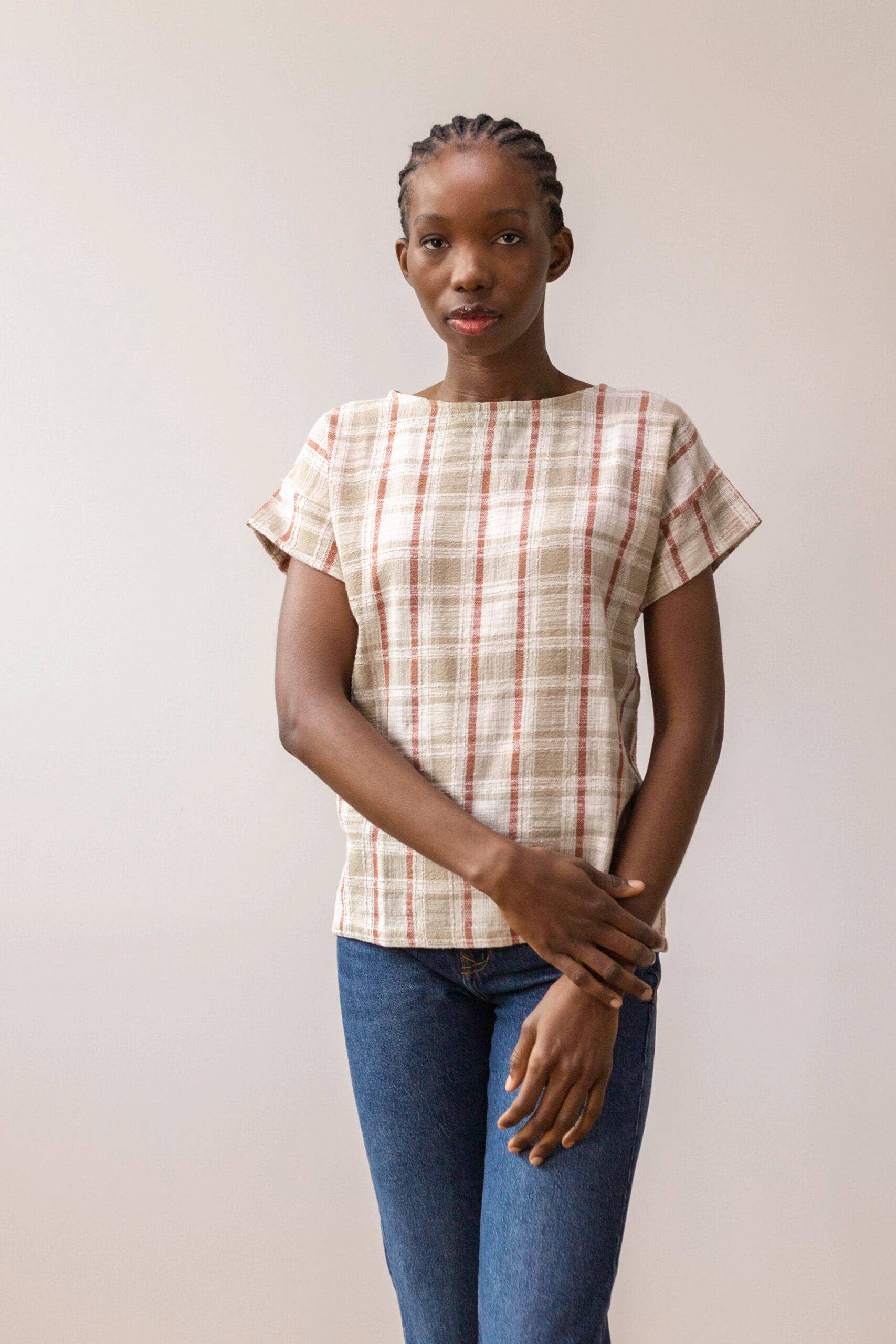 PAN Producto Básico - Wholesale Coat - Women's - Textured checkered blouse3