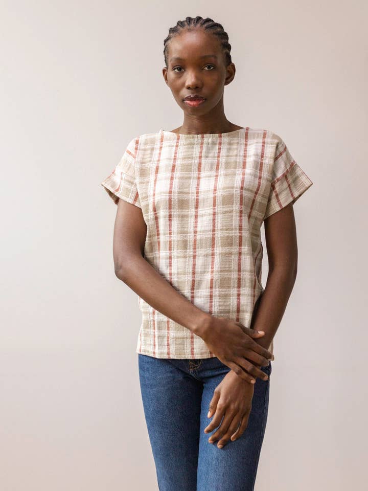 PAN Producto Básico - Wholesale Coat - Women's - Textured checkered blouse3